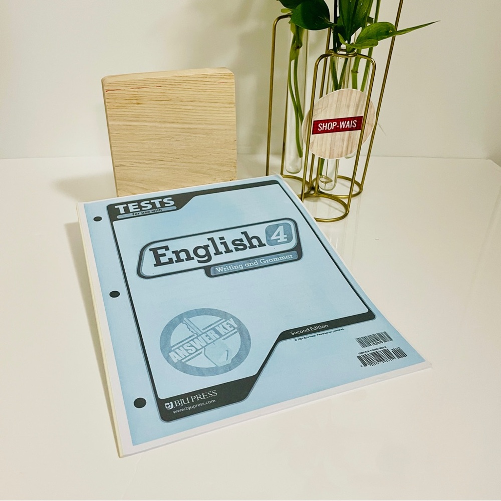 BJU Press Grade 4 Homeschool English 4 Tests and Answer Keys